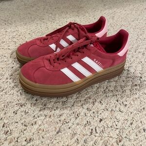 Women’s Adidas Platform Gazelle Sneakers in Hot Pink